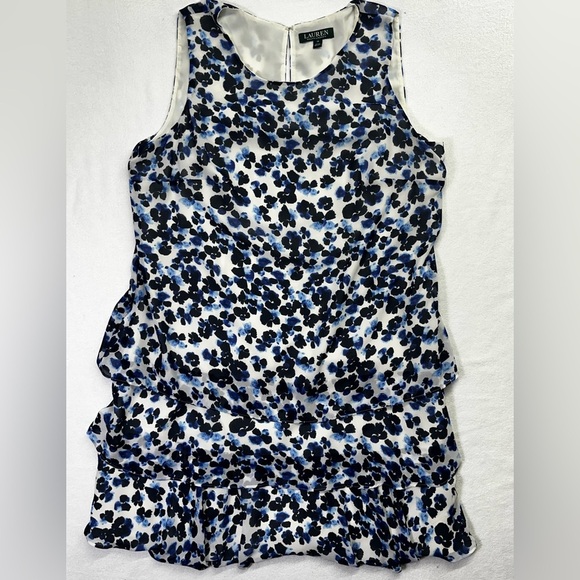 Lauren Ralph Lauren Tyree Tiered Ruffle Dress Womens 16 plus size Floral 1651 - Picture 1 of 6
